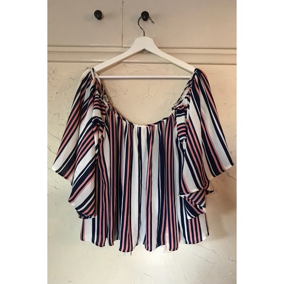 Boho Flowy Striped Top, Size Small - Picture 10 of 11